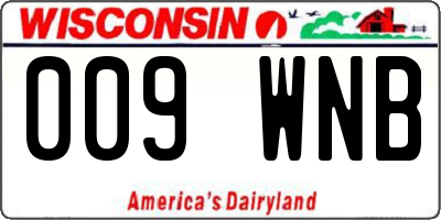 WI license plate 009WNB