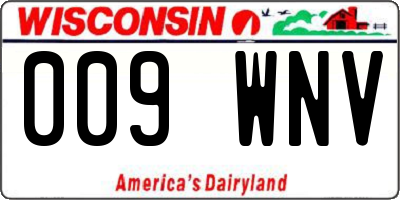 WI license plate 009WNV