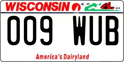 WI license plate 009WUB