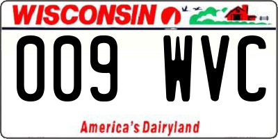 WI license plate 009WVC