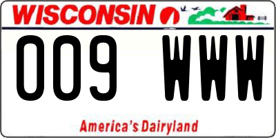 WI license plate 009WWW