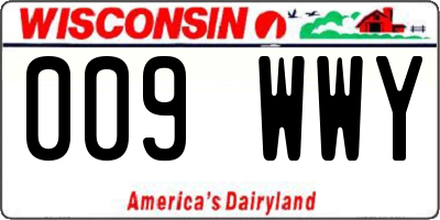 WI license plate 009WWY