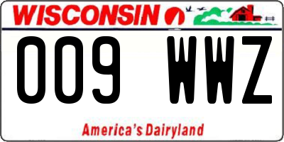 WI license plate 009WWZ