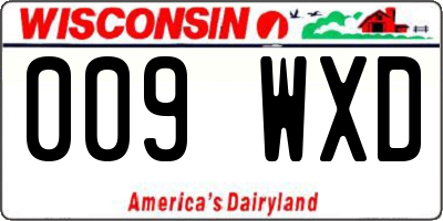 WI license plate 009WXD