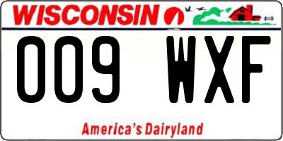WI license plate 009WXF