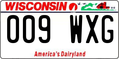 WI license plate 009WXG