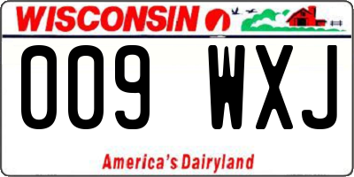 WI license plate 009WXJ
