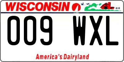 WI license plate 009WXL