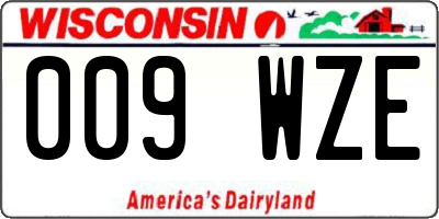 WI license plate 009WZE