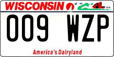 WI license plate 009WZP