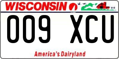 WI license plate 009XCU