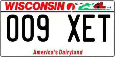 WI license plate 009XET