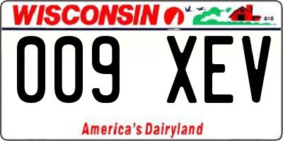 WI license plate 009XEV