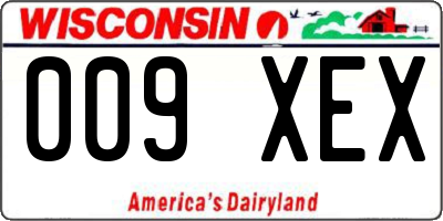 WI license plate 009XEX