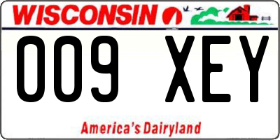 WI license plate 009XEY