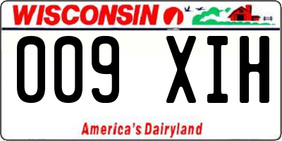 WI license plate 009XIH