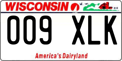 WI license plate 009XLK