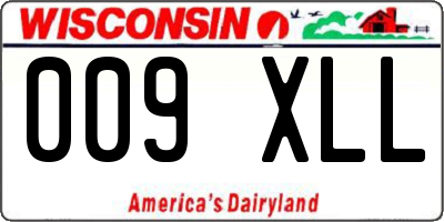 WI license plate 009XLL