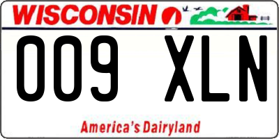 WI license plate 009XLN