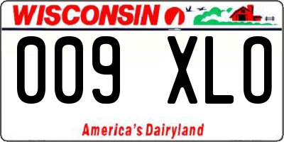WI license plate 009XLO