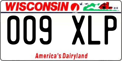 WI license plate 009XLP