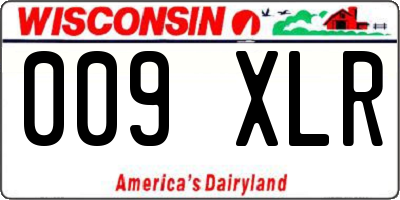 WI license plate 009XLR