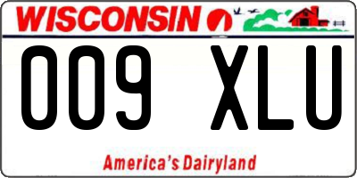 WI license plate 009XLU