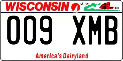 WI license plate 009XMB