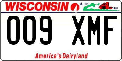 WI license plate 009XMF
