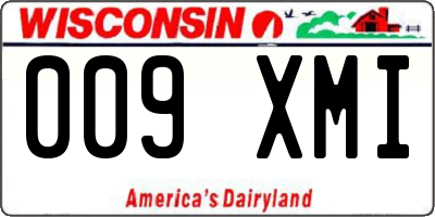 WI license plate 009XMI