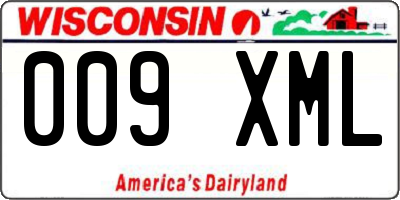 WI license plate 009XML