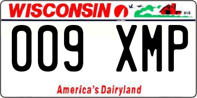 WI license plate 009XMP