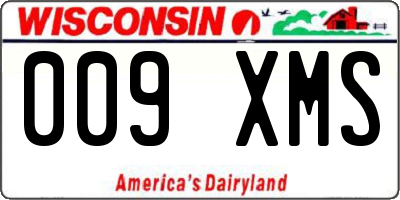 WI license plate 009XMS