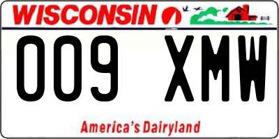 WI license plate 009XMW