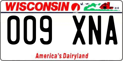 WI license plate 009XNA