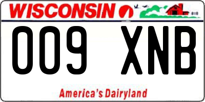 WI license plate 009XNB