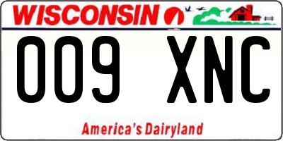 WI license plate 009XNC