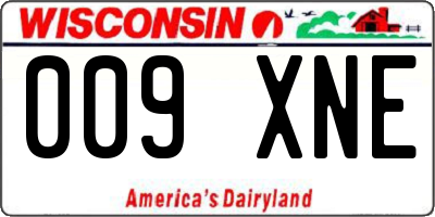 WI license plate 009XNE