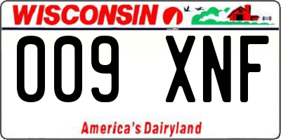 WI license plate 009XNF