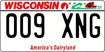 WI license plate 009XNG