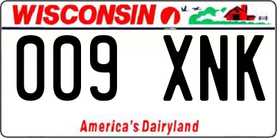 WI license plate 009XNK