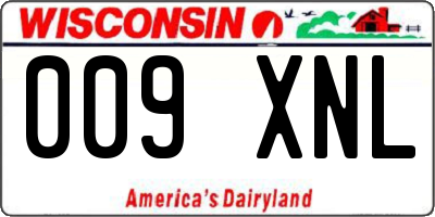 WI license plate 009XNL