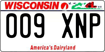 WI license plate 009XNP