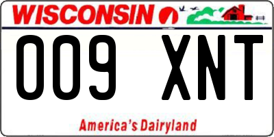 WI license plate 009XNT