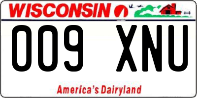 WI license plate 009XNU