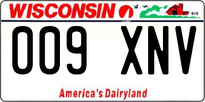 WI license plate 009XNV