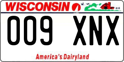 WI license plate 009XNX