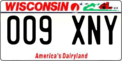 WI license plate 009XNY