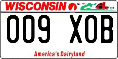 WI license plate 009XOB