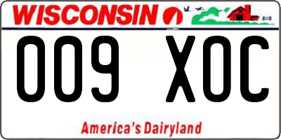WI license plate 009XOC